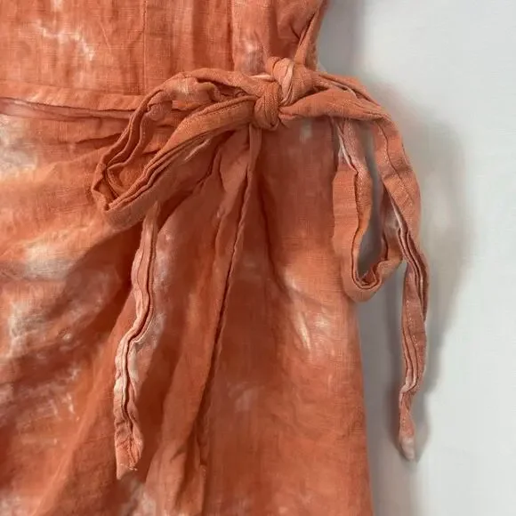 Altar’d State Cotton Linen Tie Dye Faux Wrap Sleeveless A Line Mini Dress Small - Picture 8 of 14